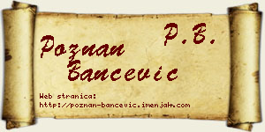 Poznan Bančević vizit kartica